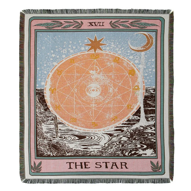 Custom logo Woven Jacquard Throw Picnic Rugs Custom Woven Tapestry blanket for camping outdoor beach