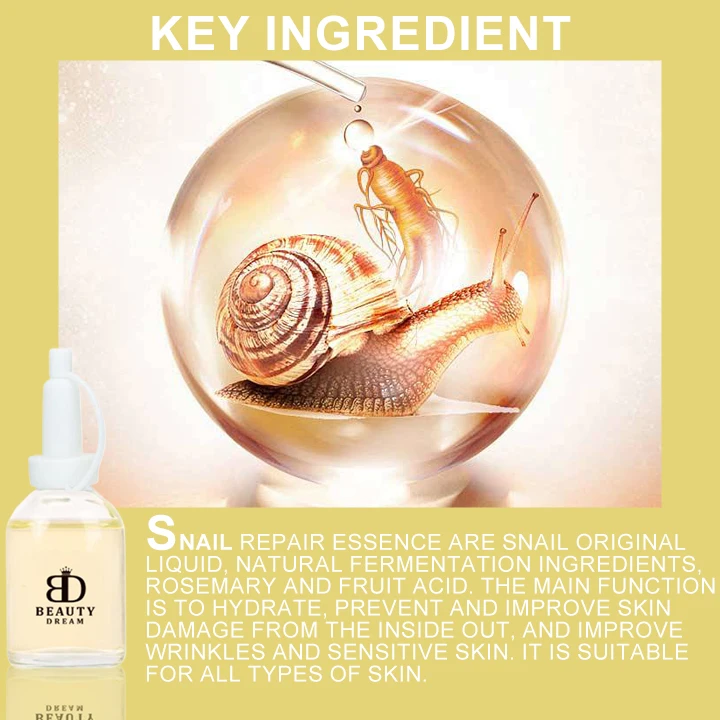 Snail Mucus Extract Essence Liquid Firming Whitening Moisturizing Nourishing New Liquid Make Skin Tender Smooth Face Care Serum