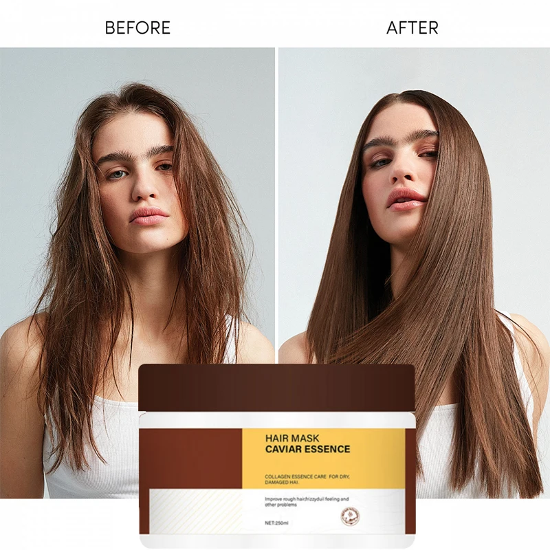 Pure Organic Caviar Essence Hair Rough Frizzy Dull Treatment Repairing Nourishing Damaged Hair Improved Hair Mask