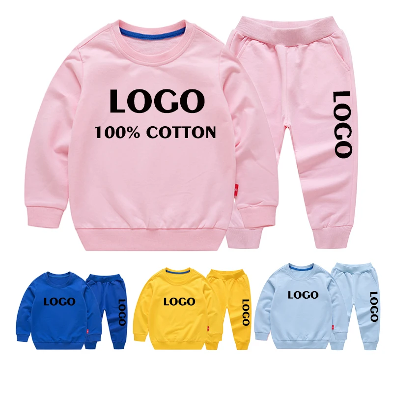 Best Selling Solid Custom Made Logo Full Tracksuits For Kids Winter Tracksuits kids clothes set girls 8-12 years of age