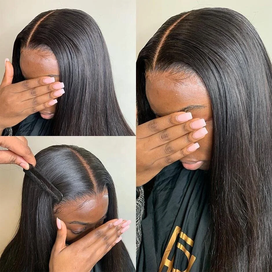  Hot Sale Transparent Lace Front Wig With Baby Hair 40 Inch Long Human Cuticle Aligned Double