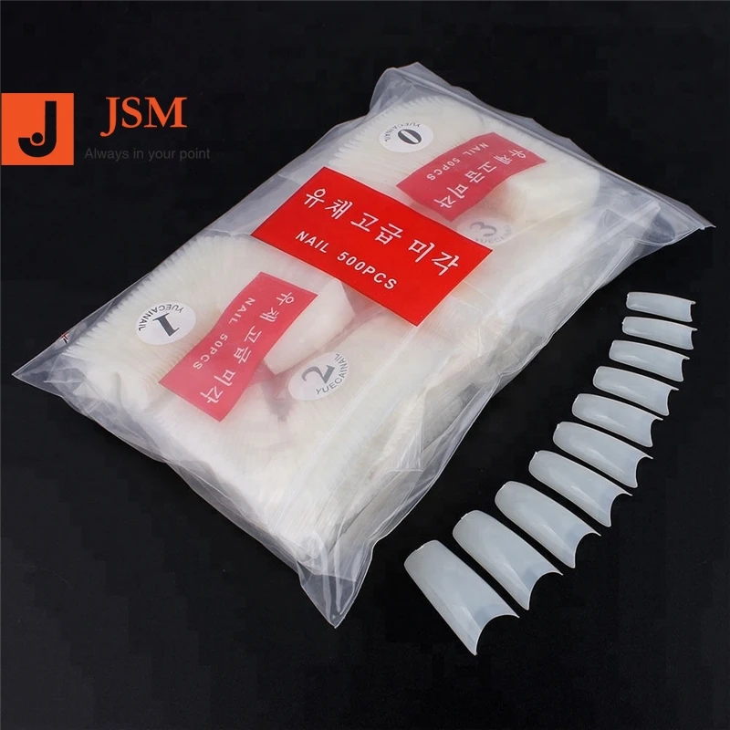 500 шт. естественный цвет французский стиль акриловый УФ-гель Ложные для Неил арта украшения для кончиков ногтей