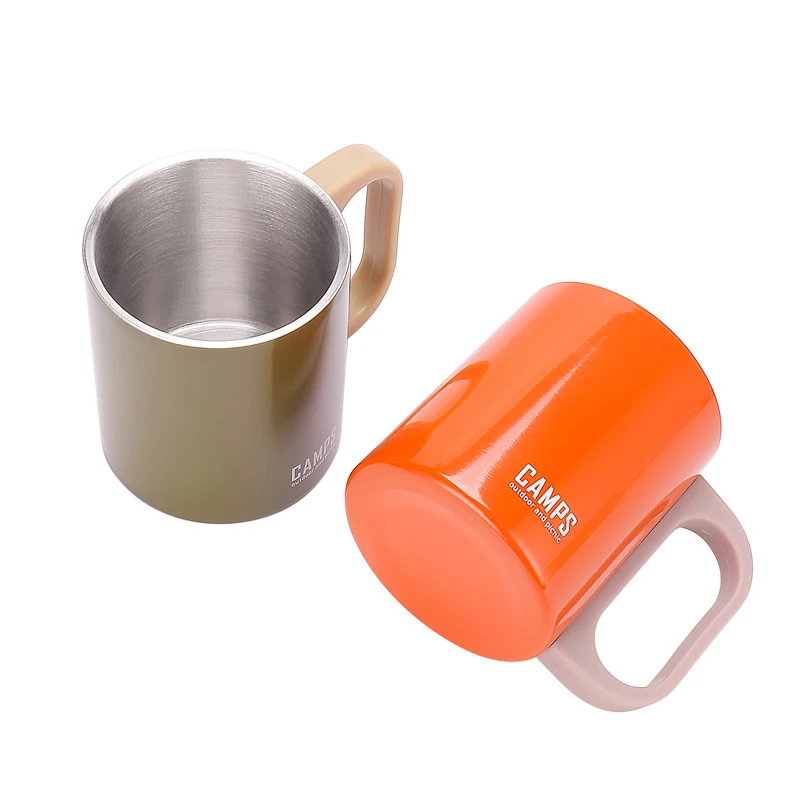 220 ml New Products Mini Shape Stainless Steel  Gift Camping Mug 304 Double Wall Colored Coffee Mug With Handle