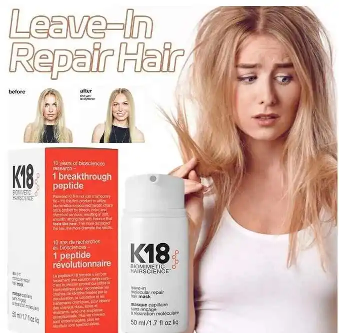4 Minutes to Reverse Hair Damage Leave-In Repair Hair K18 Treatment to Repair Dry or Damaged Hair 15ml and 50ml