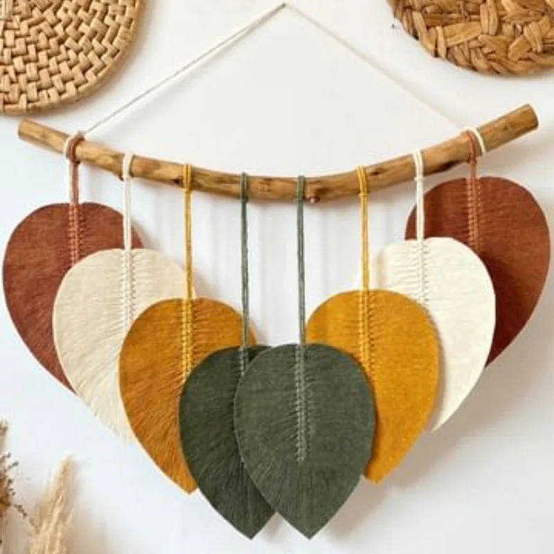 Unique wall decorations for home planter hooks plant macrame  tapestry photo farmhouse hanging macrame Leaf wall hanging