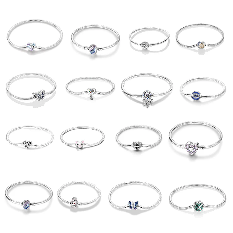 Pulseras Y Brazaletes Silver Bracelet Factory Price Wholesale Sparkling Charm S925 Silver Jewelry Diy Hot Selling Bracelet