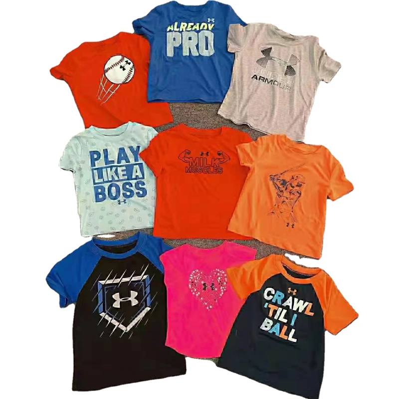 New 2021 Short sleeve round collar 100% Cotton Print Knitted Boys Tshirt for summer overrun stock brand