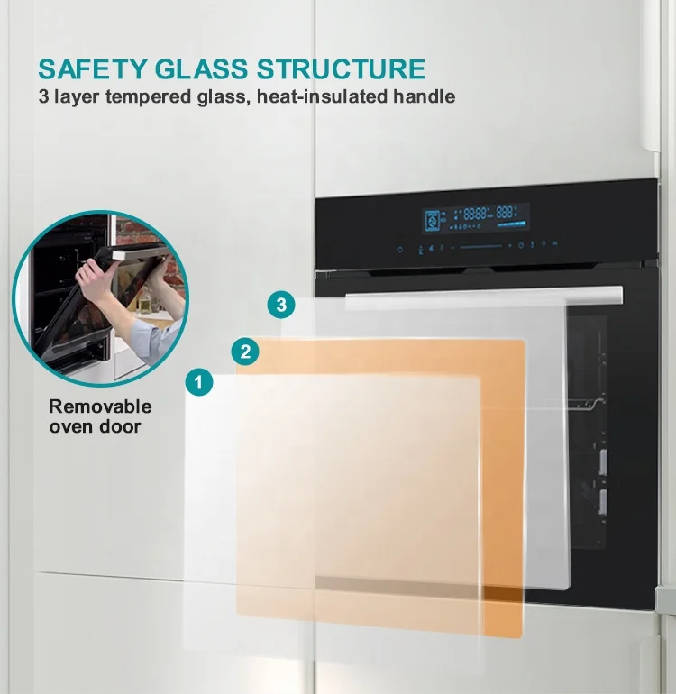 High Quality Enamel Built in Oven Conventional Fan Electric Kitchen Oven 74L Convection Oven