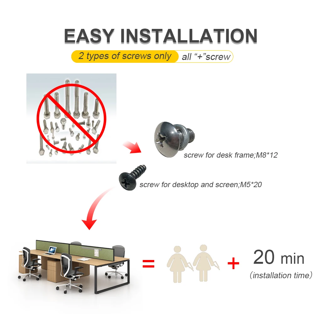 Modern Modular customized size 4 Person Office Table Desk Workstation Office Furniture