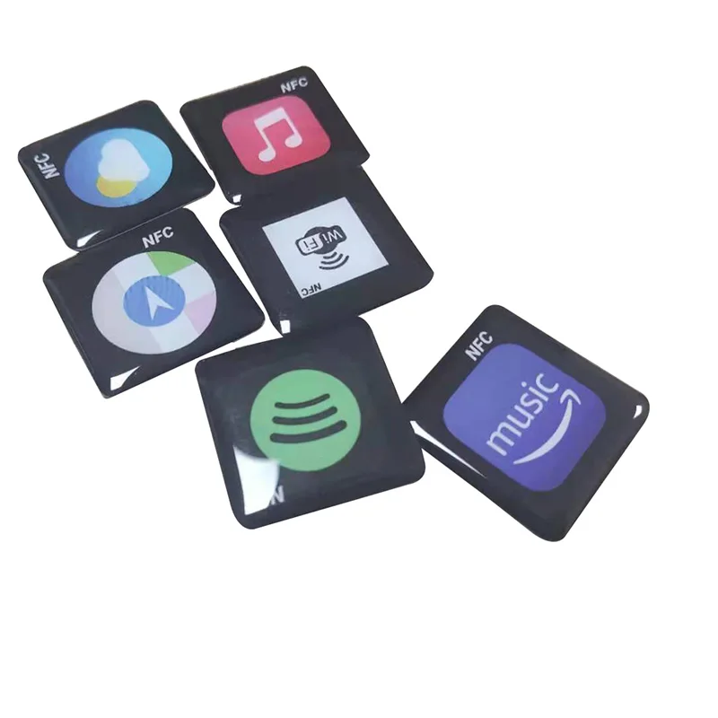 Flat phone Anti-metal NFC NTAG213 Epoxy Tag/ Sticker for Social Media sharing