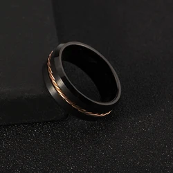 Customize 8mm Damascus Men Finger Ring Inlay Whiskey Tungsten Ring For Wedding