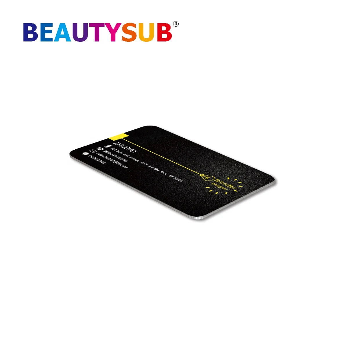 Double-sided LS-CN001D HD sublimation Aluminum Name card sublimatable metal name card gloss white blanks heat transfer printing