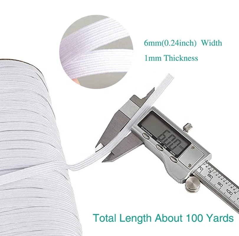 In stock widely useful 6mm strong webbing elastic braid webbing elastic band string rope tape ear loop