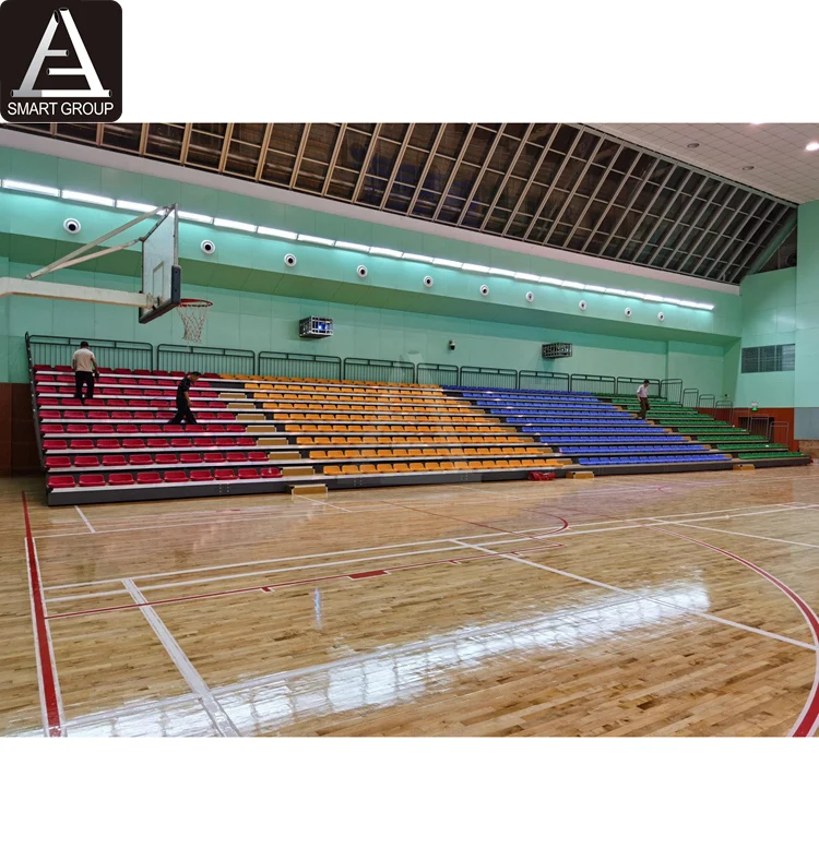 Retractable Seating System Electric Telescopic Bleachers for Stadium Basketball Hall Retractable Grandstand Movable Tribune