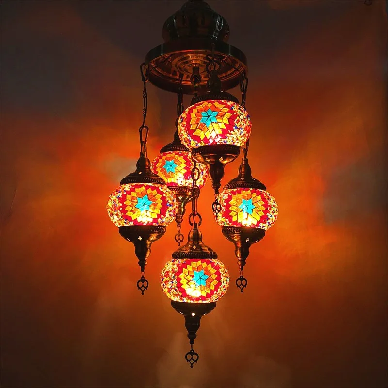 CSLIDO Glass Turkish Hanging Light Energy Saving Istanbul Lamp Turkish Mosaic Lamp And Chandeliers