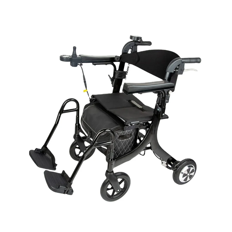 3 in 1Power Rollator Walker  Electric Wheelchair Transport Chair with Seat Multifunctional Walker Driving Electric Scooter