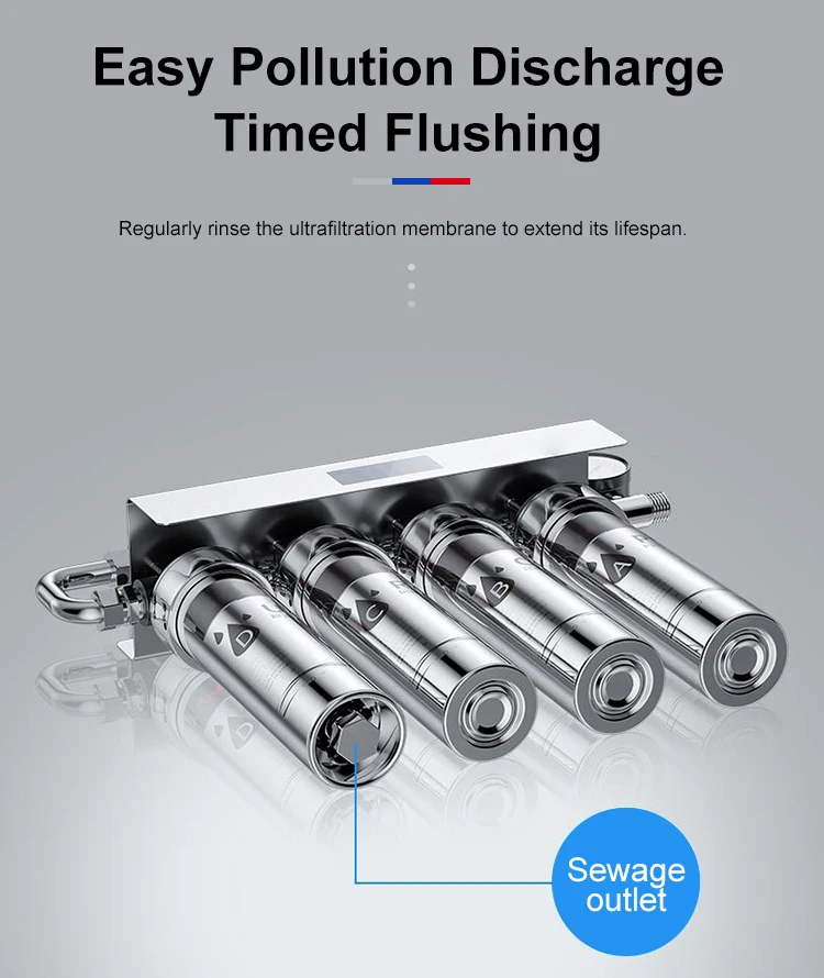 Level 5 ultrafiltration food grade 304 water filtration system with zero loss and no wastewater in the water purifier