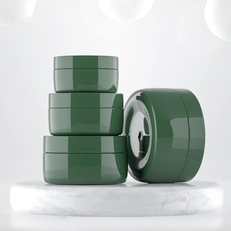 Luxury 15G 20G 40G 60G Round Wide Mouth Dark Green Lush Plastic Cream Jar With Lid For Cosmetic Lip Balm