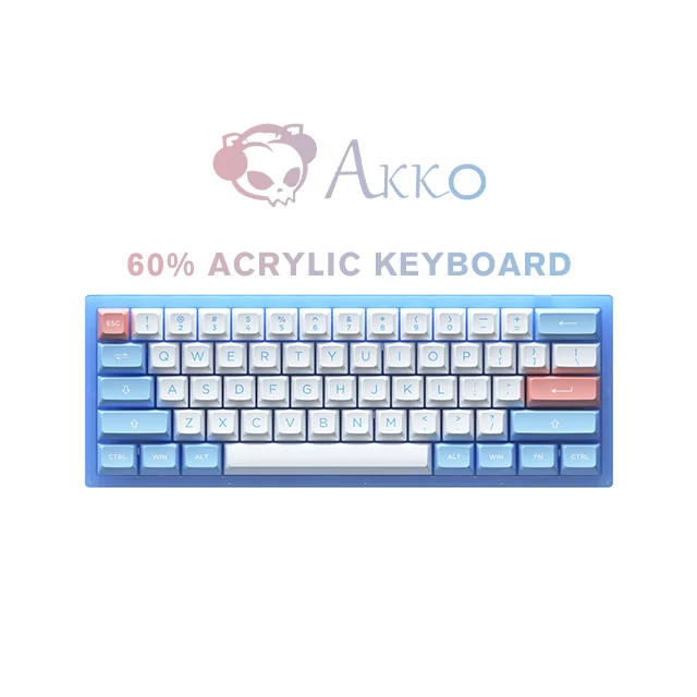 AKKO ACR61 CS Jelly Pink switches RGB Backlit Acrylic CNC Unique Mini 60% Keyboard