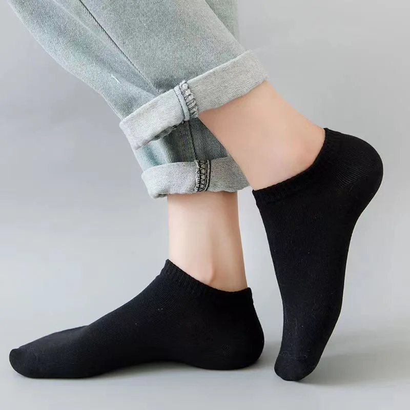 Wholesale men and women summer black white gray low tube breathable socks business no show socks