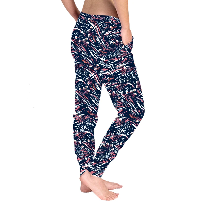 New Arrival High Waist Women Drawstring Pants With Pockets Peach Skin Super Soft Loose Trousers Abstract 3D Women Jogger Pants