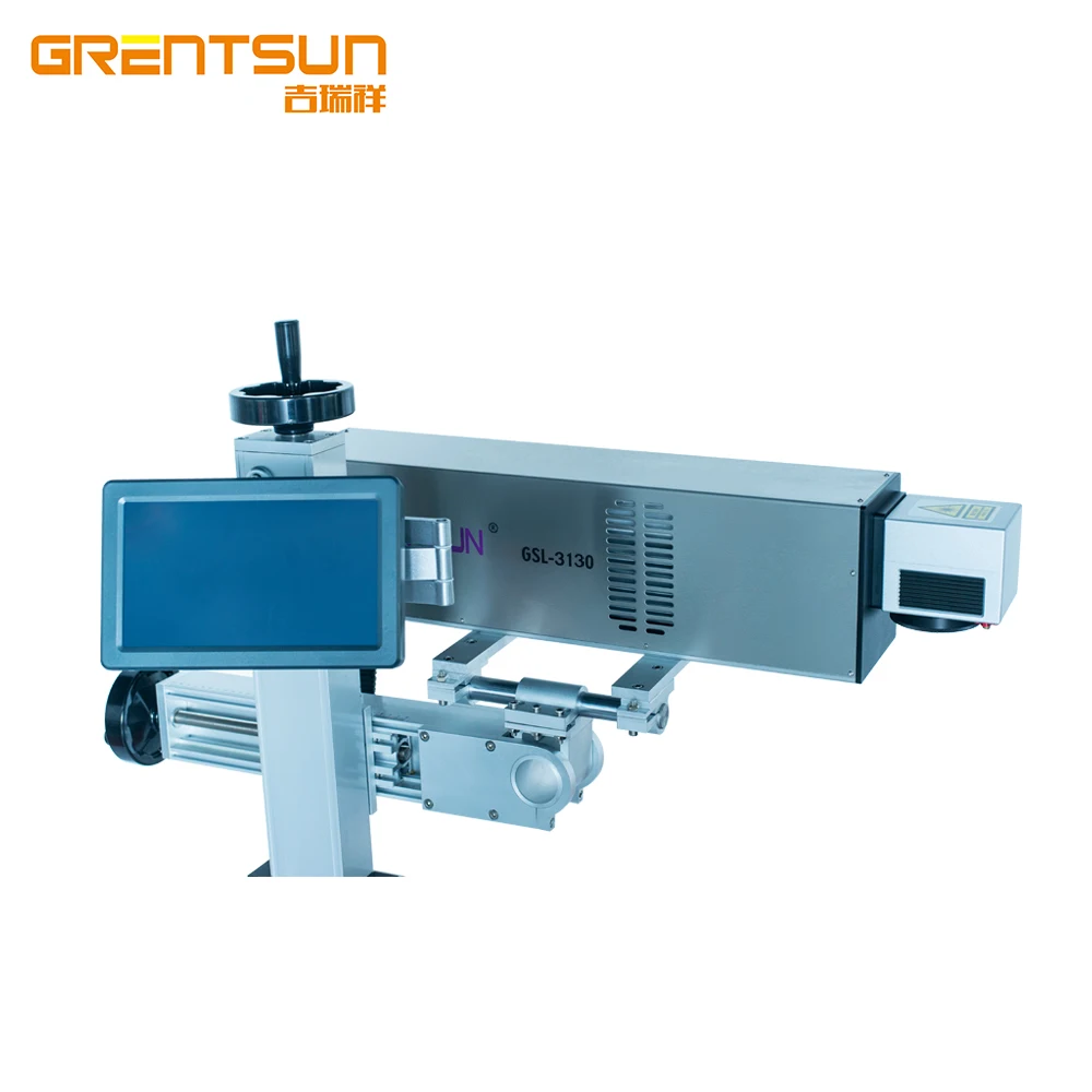 expiry date coding machine machine meter counting CO2 laser printing machine on PVC cable pipes extrusion line