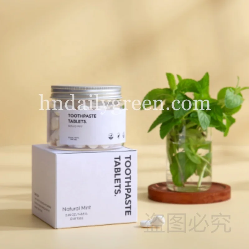 Fresh Mint Flavor Toothpaste Tablets With Probiotic Zero Waste Fresh Breath & Natural Whitening