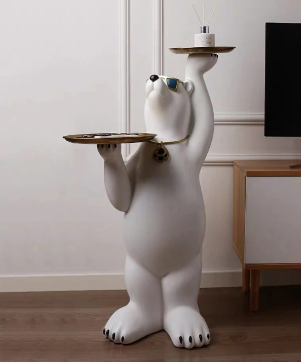 Decorative Bear  Resin  Modern Big White Bear  For Home Decor