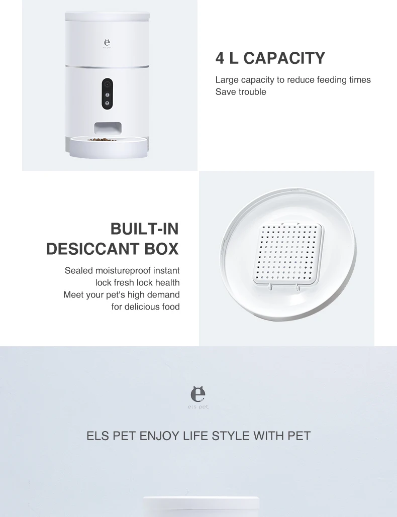 
2021 Newest Automatic Pet Feeder Auto Pet Food Dispenser With Food Bowl Designed For Cats And Dogs 