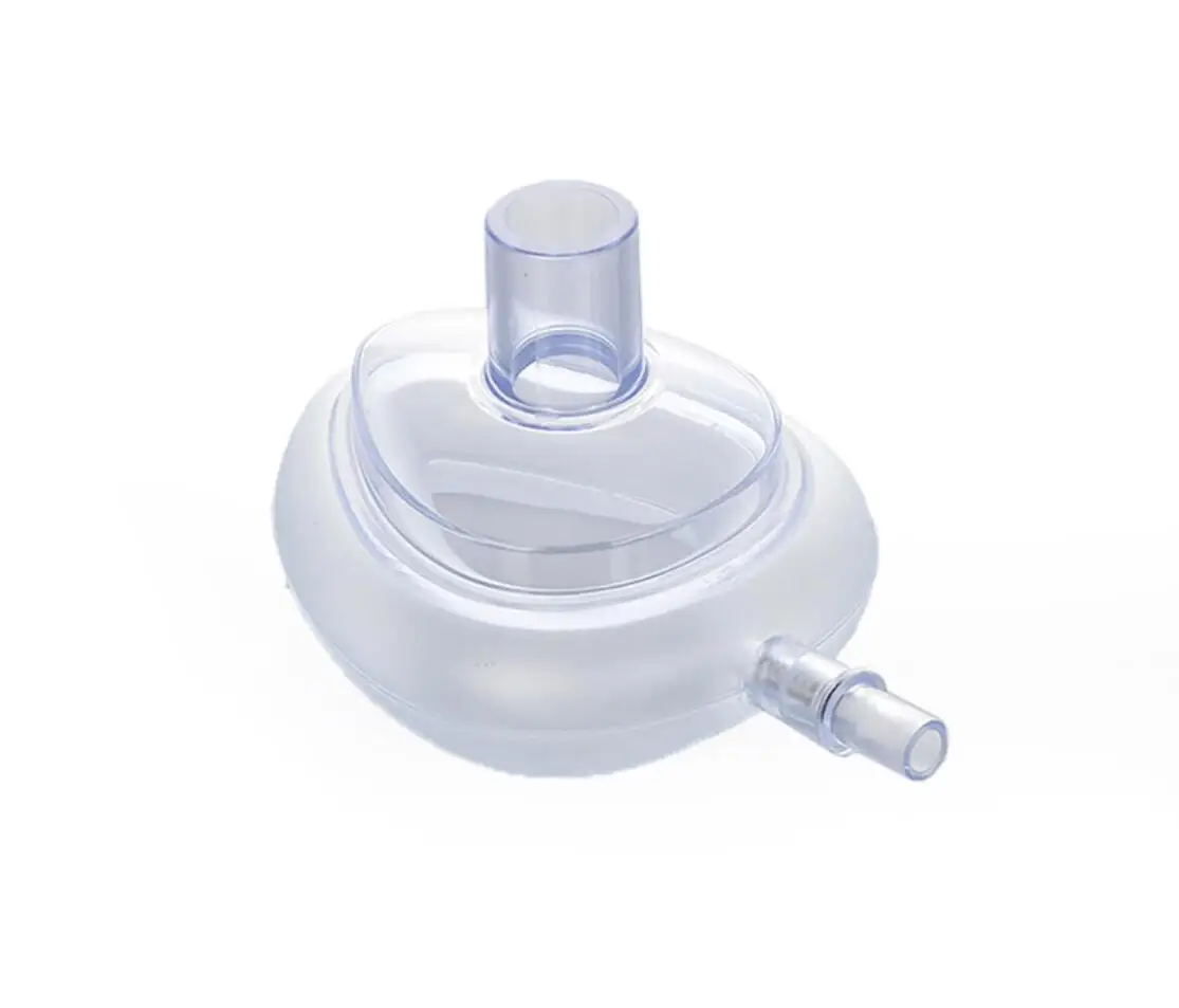 Disposable Medical Pvc Full Face Nasal Surgical Anesthesia Mask With Soft Air Cushion And Ring Hanger