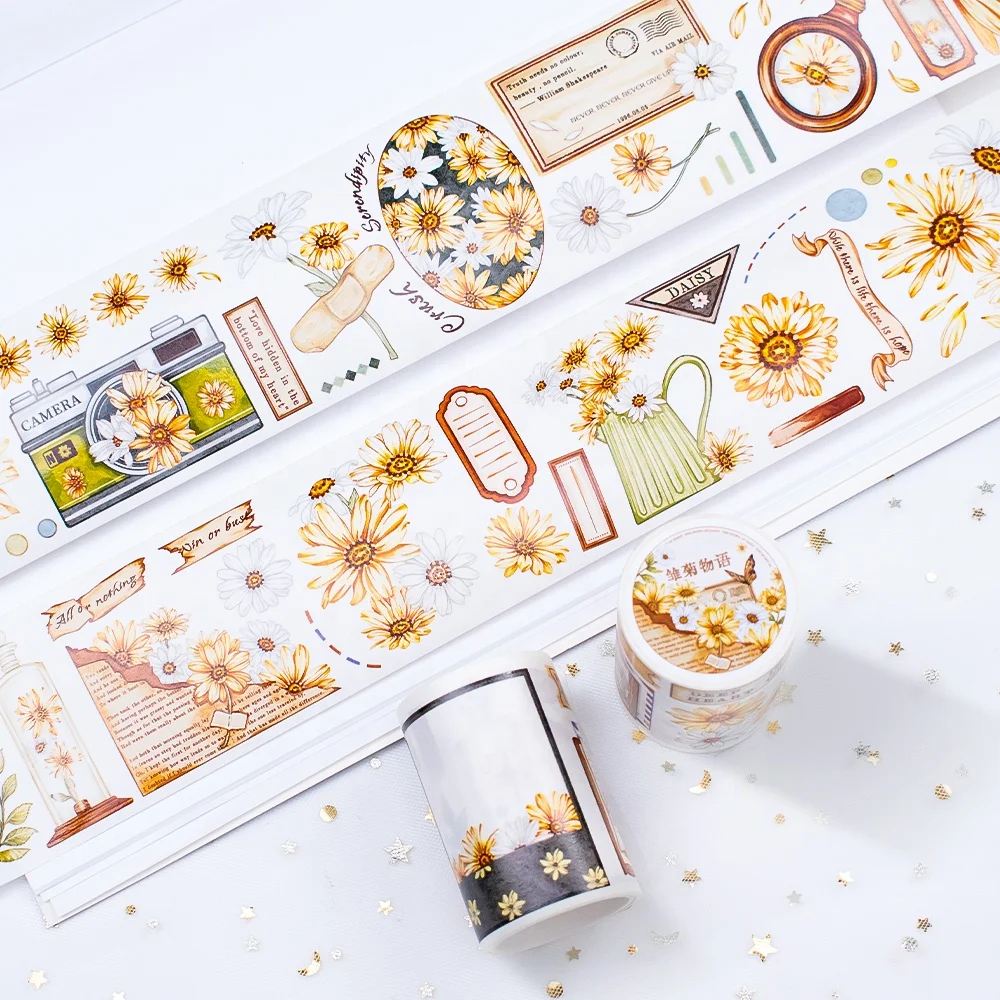 Custom PET Washi Tapes Sticker Transparent PET Tape Waterproof Clear Journal PET Tape for Scrapbooking