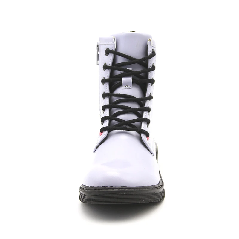 Wholesale customized short ankle kids girls patent leather boots for children bota infantil