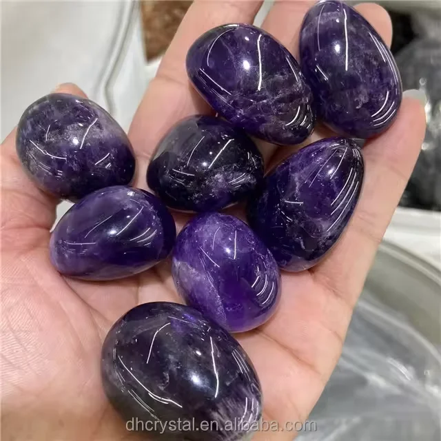 Bulk wholesale high quality 20-30mm healing crystals gemstone natural purple amethyst tumbled stones for buyer