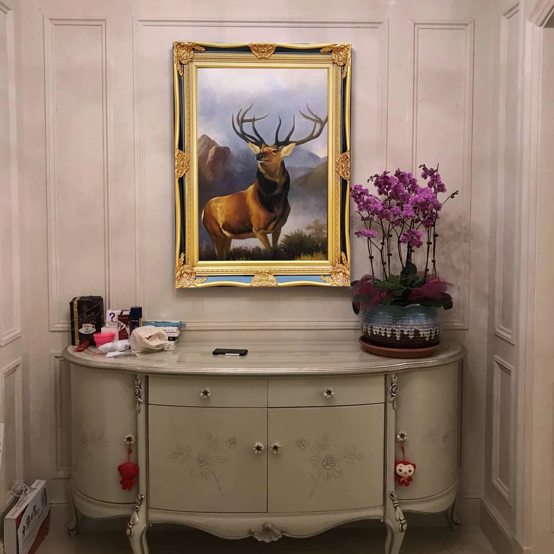 golden classical luxury wall picture photo frame blank canvas oil painting framed moulding for sale