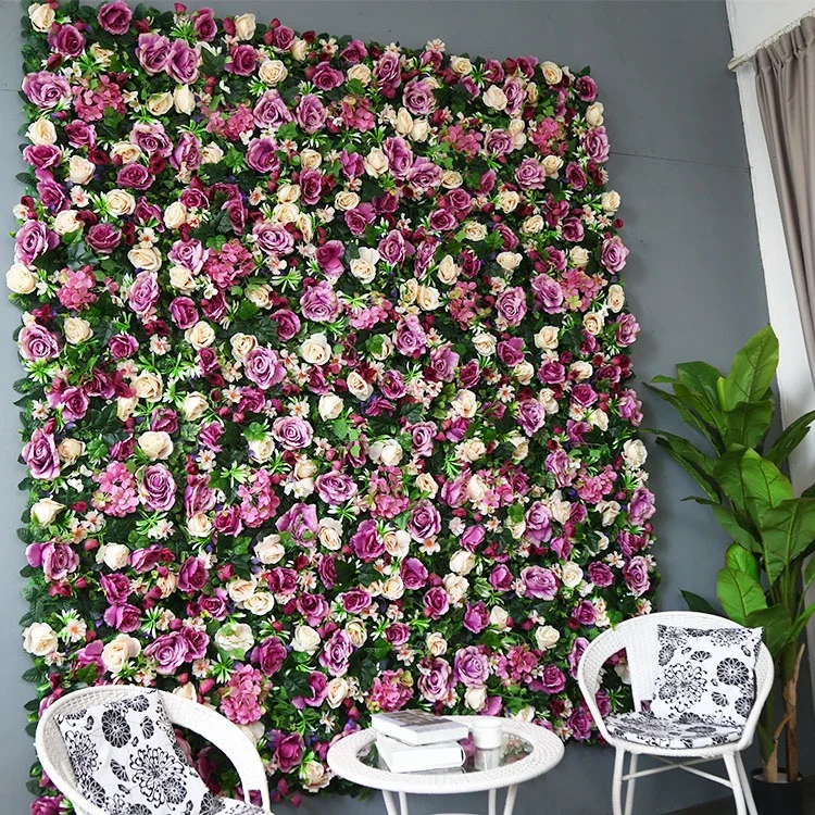 Customized Wedding Decor Roll Up Cloth Preserved Flower Walls Panel Backdrop Rose Silk Artificial Peony Flower Wall For Party