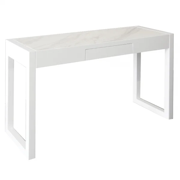 Simple Portable Salon Furniture White Manicure Table For Sale