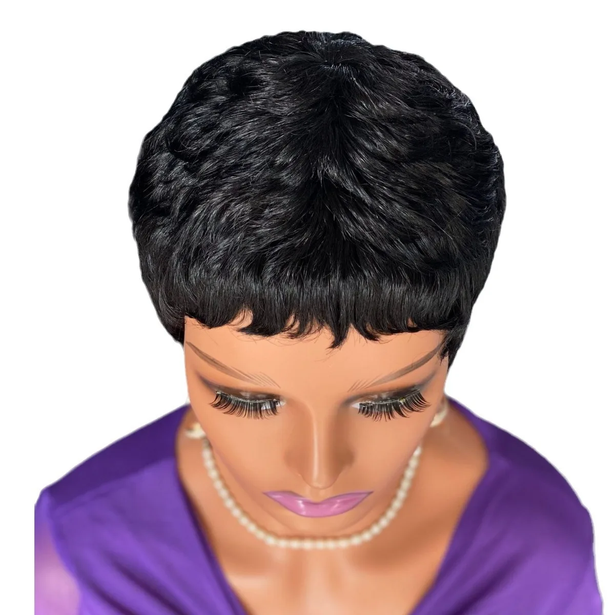 Short Pixie Bob Human Hair Wig  100% Real Human Hair For Women Pre Plucked Glueless Virgin Human Hair