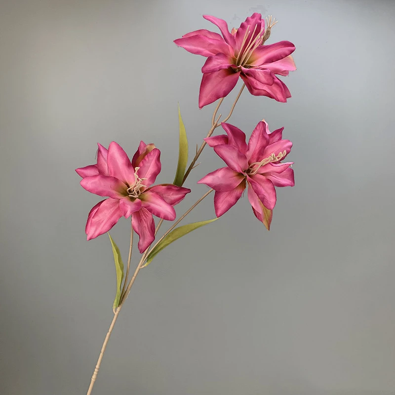 YOPIN-1569 White Lily Flower Artificial Large Gala Silk Spider Lily Flowers For Sale