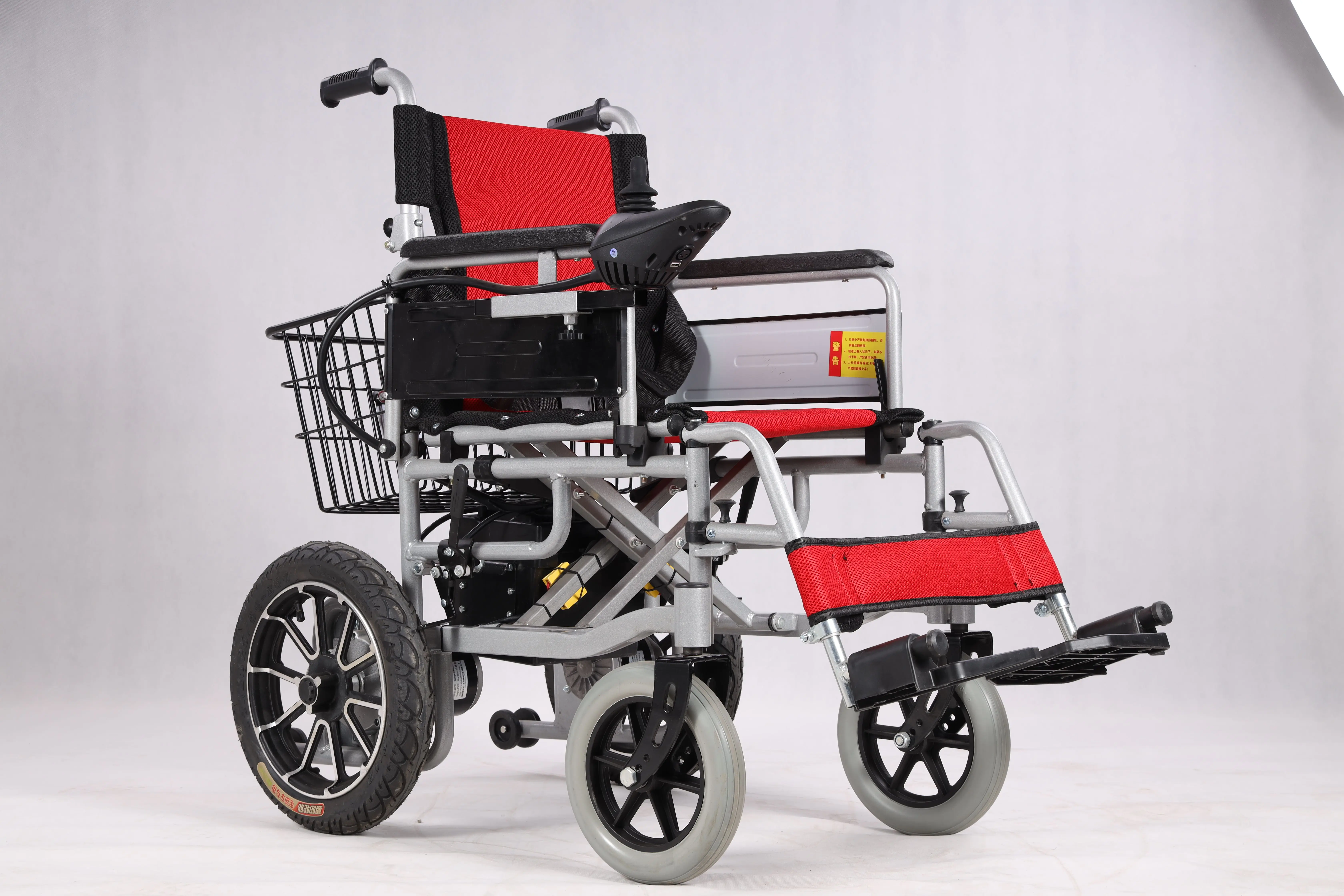 electric wheelchair Double 250 watt electric motor drive front wheel non inflatable PU wheels speed 0-8km/h range 10-20km