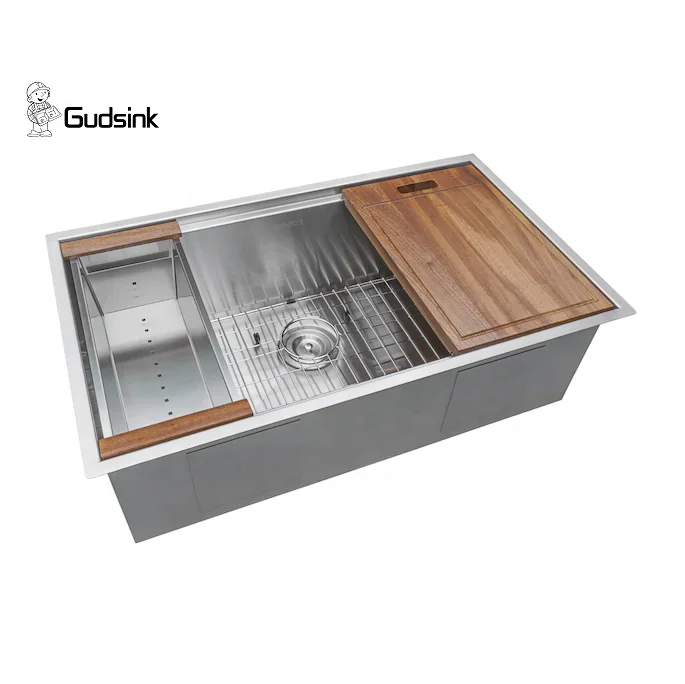 Modern Style Double Bowl 304  Stainless steel single workstation  kitchen sinks  customized multifunction