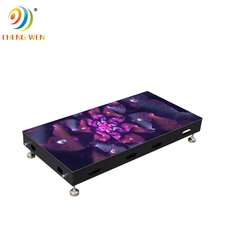 Indoor&Outdoor Interactive  dance floor P3.91 /P4.81 500*1000mm display screen with Iron cabinet and radar control
