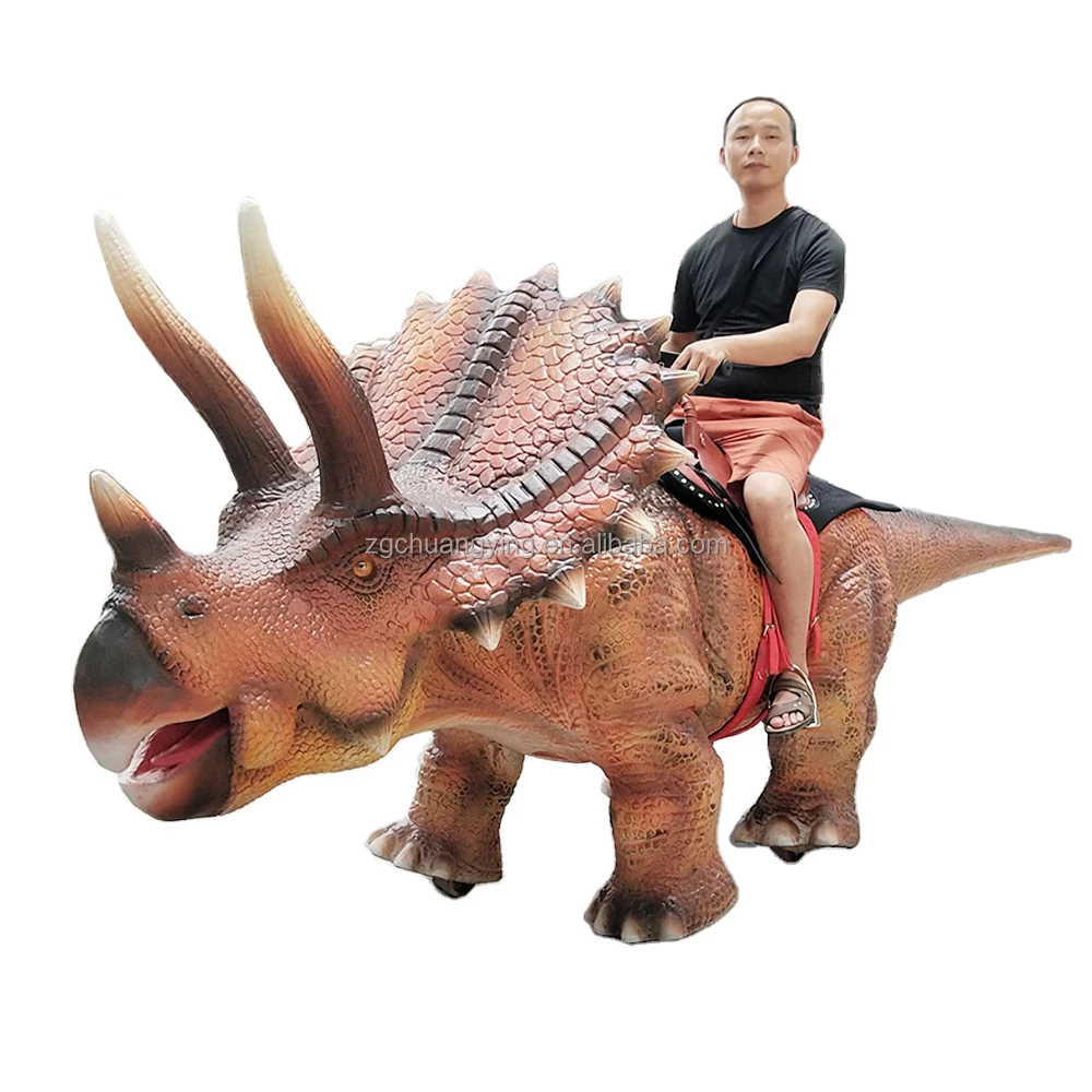 customize walking amusement kiddie walking motorized dinosaur triceratops dino rides for game playground