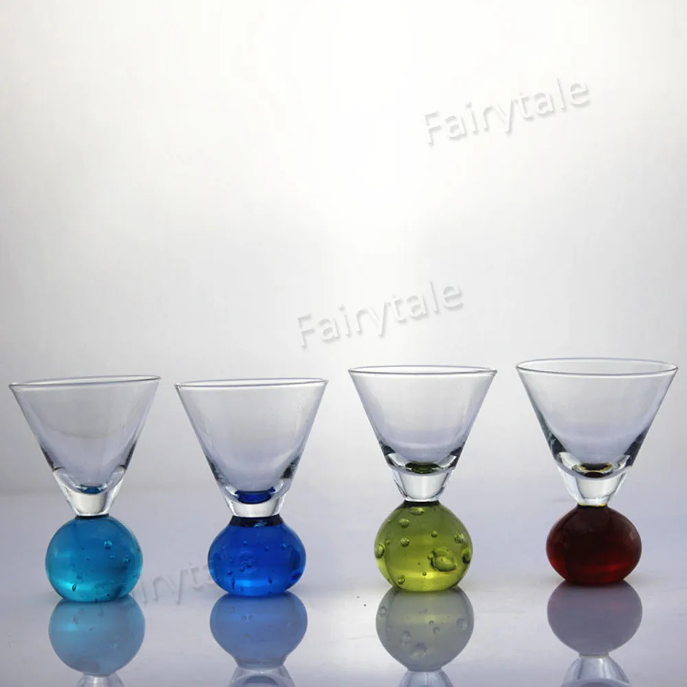 
Ball Bottom Martini Glasses Cup Colored Ball Base Martini Glass 