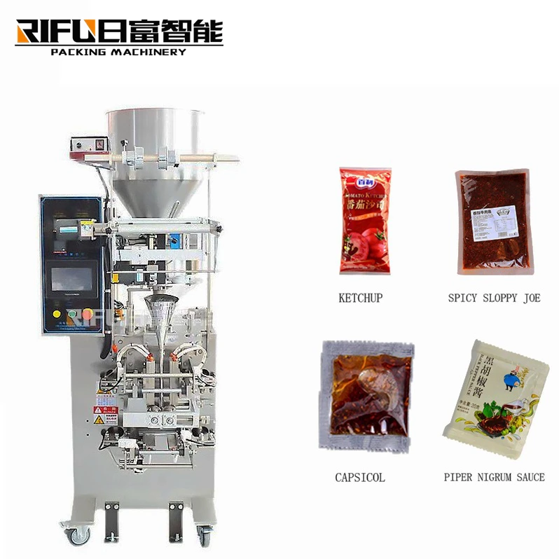 Small Servo Motor Sauce / Jam / Condiment Packing Machine