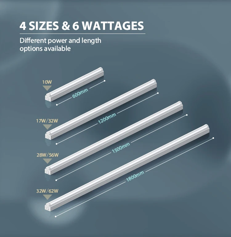 Toppo easy installation T5 T8 fluorescent fitting linkable led linear light industrial 4 ft linear batten lights with emergency