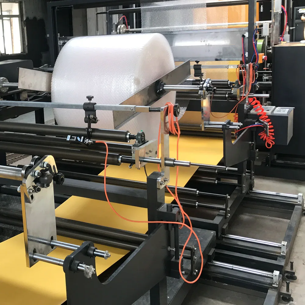 Electronic Product Kraft Paper Mailer Air Bubble Sheet Film Envelope Bag Making Production Line