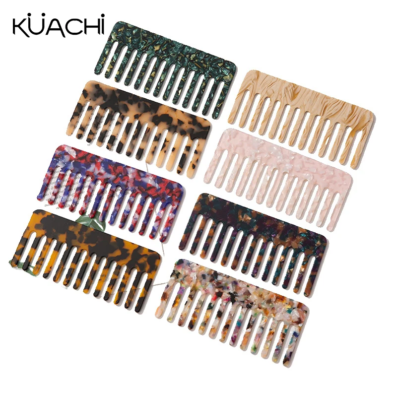 KUACHI, оптовая продажа, Европейская и американская ацетатная расческа для волос в стиле ретро, антистатические расчески для волос на заказ, расчески для волос для женщин