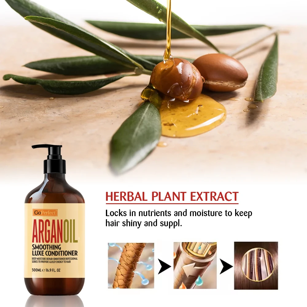 GoPerfect Argan Oil Hair Conditioner Smoothing Hair Conditioner Nourishing Hair Shampoo & Conditioner Set For Home Use