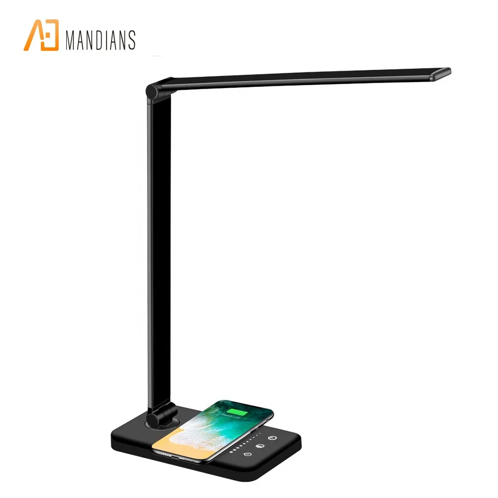 
Multifunctional Phone Fast Wireless Charger LED Desk Lamp USB Charging Port Dimmable Reading student table lamps 