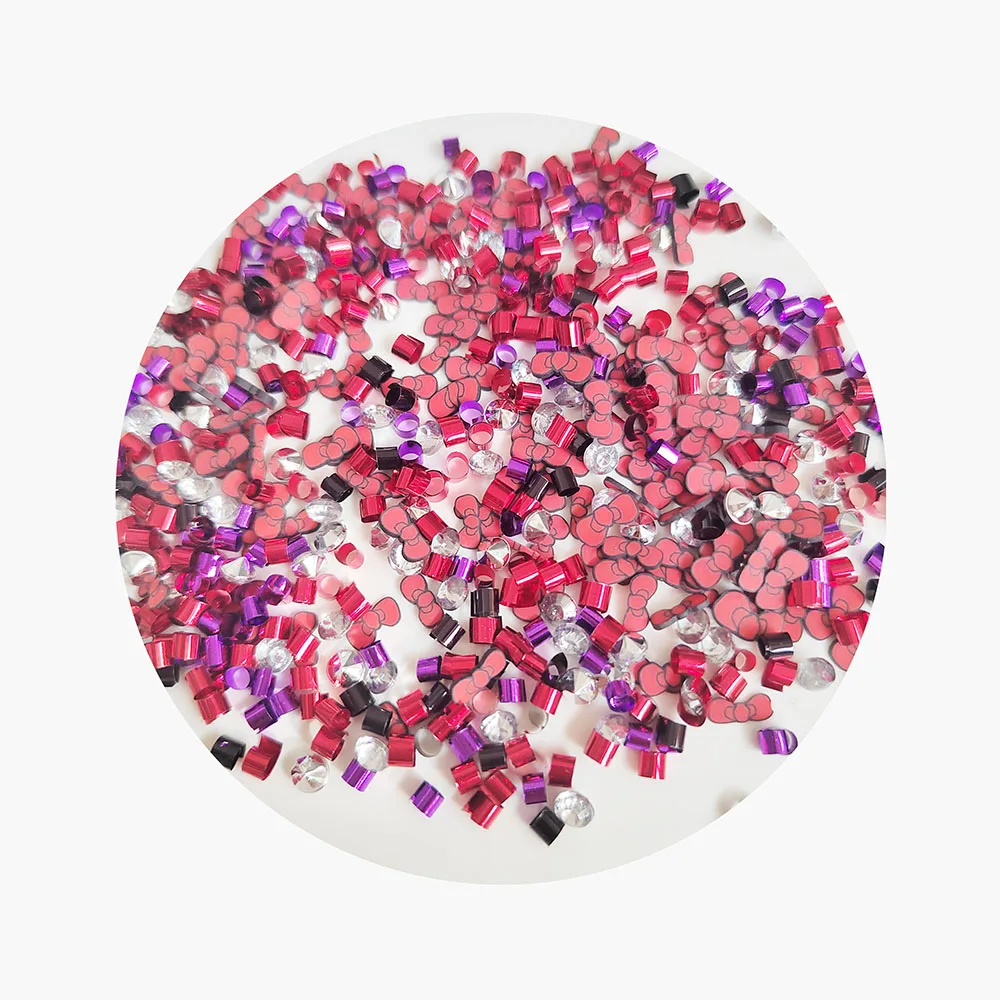 500g/Lot Mixed Bingsu Beads Polymer Hot Soft Clay Bowknot Slices Sprinkles for DIY Slime Crafts Making Toys Accessories